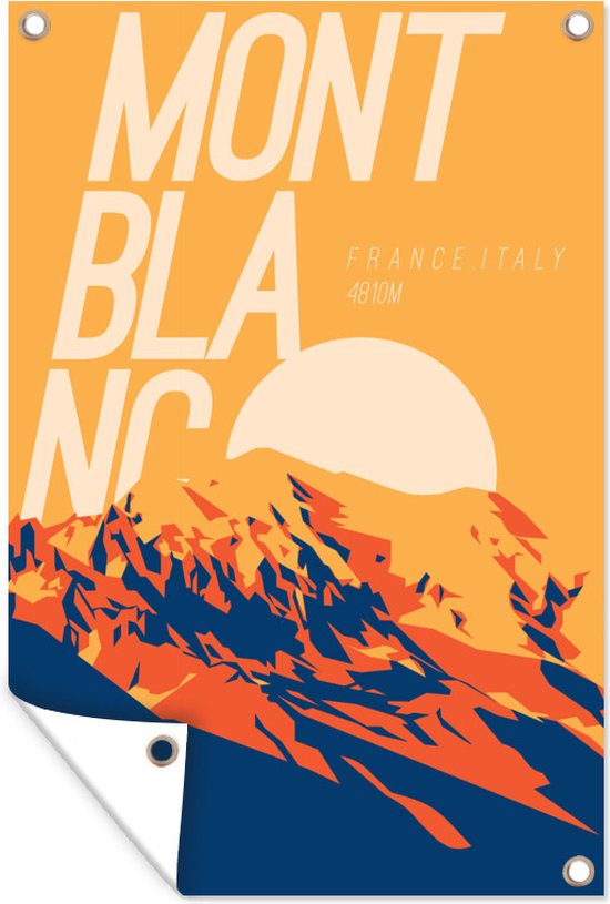 Décoration murale Alpes - Berg - Mont Blanc - 120x180 cm - Affiche de jardin - Toile de jardin