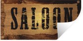 Muurstickers - Sticker Folie - Een illustratie van een houten bar bord 'Saloon' - 40x20 cm - Plakfolie - Muurstickers Kinderkamer - Zelfklevend Behang - Zelfklevend behangpapier - Stickerfolie