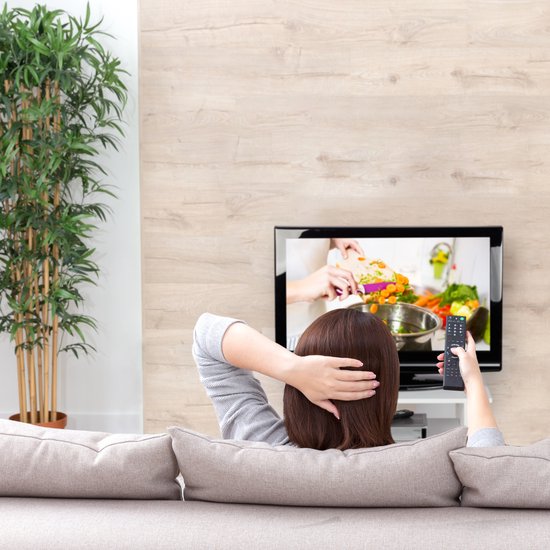 Tv-meubel Loreen 2 draaideuren en 2 open vakken-lichte eik/zwart