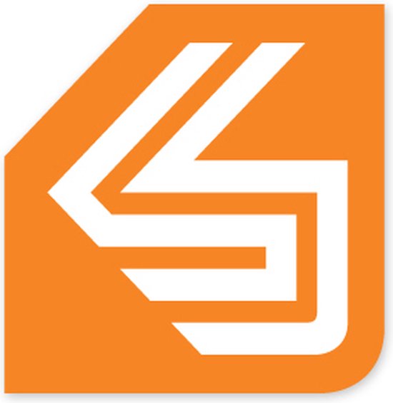 Oranje logo van Shock Doctor.