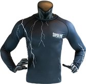 Super Pro Combat Gear Compression Shirt Long Sleeve Thunder Zwart/Grijs Small