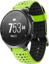 Shop4 - Garmin Forerunner 235 Bandje - Siliconen Gaatjes Groen en Zwart