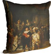 De Nachtwacht, Rembrandt van Rijn - Foto op Sierkussen - 50 x 50 cm