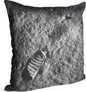 Apollo 11 lunar footprint (maanlanding) - Foto op Sierkussen - 40 x 40 cm