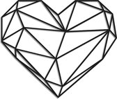 Metalen wanddecoratie Heart - Kleur: Zwart | x 93.4 cm