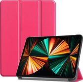 Hoes Geschikt voor iPad Pro 2021 (11 inch) Hoes Luxe Hoesje Book Case - Hoesje Geschikt voor iPad Pro 11 inch (2021) Hoes Cover - Donkerroze .