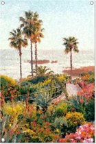 Graphic Message - Tuinposter - Palmbomen California - Outdoor Tuin Doek - Strand Landschap - Buiten