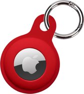Hoesje Geschikt voor Apple AirTag Hoesje Sleutelhanger Houder - Siliconen Hoesje Geschikt voor Apple AirTag Hoesje - Donkerrood
