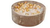 Velvet Ballenbak Goud 90x40 met 250 ballen Goud, Beige, Transparant