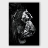 Poster Dark Lion ² - Plexiglas - Meerdere Afmetingen & Prijzen | Wanddecoratie - Interieur - Art - Wonen - Schilderij - Kunst