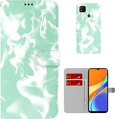 Voor Xiaomi Redmi 9C Cloud Fog Pattern Horizontal Flip Leather Case met houder & kaartsleuf & portemonnee (mintgroen)