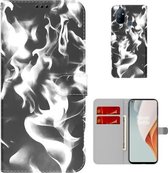 Voor OnePlus Nord N100 Cloud Fog Pattern Horizontal Flip Leather Case met houder & kaartsleuf & portemonnee (zwart)
