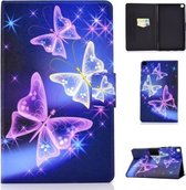 Voor Samsung Galaxy Tab A7 Lite 8.7 (2021) T220 / T225 Spanning Textuur Gekleurde tekening Horizontale flip lederen tas, met houder en kaartsleuven (Starry Butterflies)