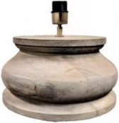 Landelijke houten tafellamp in een licht grijze kleur maat M / 215100206