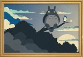 JUNIQE - Poster met houten lijst My Neighbor Totoro -60x90 /Blauw &