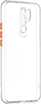 Transparante pc + TPU-telefoonhoes met contrastkleurenknop voor Xiaomi Redmi 9 / Redmi 9 Prime (transparant)