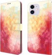 Waterverfpatroon Horizontale Flip Leren Case met Houder & Kaartsleuf & Portemonnee Voor iPhone 12/12 Pro (Spring Cherry)