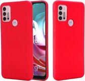 Voor Motorola Moto G30 / G10 effen kleur vloeibare siliconen valbestendige volledige dekking beschermhoes (rood)