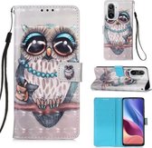 Voor Xiaomi Mi 11i / Poco F3 / Redmi K40 / K40 Pro 3D Schilderen Horizontale Flip Leren Case met Houder & Kaartsleuf & Portemonnee & Lanyard (Uil)