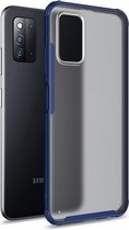 Voor Samsung Galaxy F52 5G Vierhoekige schokbestendige TPU + pc-beschermhoes (blauw)