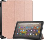 Voor Amazon Kindle Fire HD 10 (2021) Custer Texture Horizontale flip lederen tas met drie-vouwbare houder & slaap- / wekfunctie (roségoud)