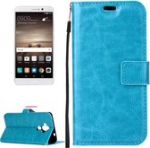 Voor Huawei Mate 9 Crazy Horse Texture Horizontale Flip PU lederen hoes met houder & kaartsleuven & portemonnee & fotolijst & lanyard & magnetische gesp (blauw)