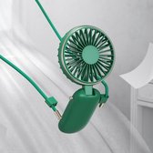 Benks F16 draagbare verstelbare USB hangende nektype elektrische ventilator (groen)