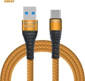 ENKAY Hat-Prince ENK-CB108 USB naar USB Type-C nylon geweven stof textuur snel opladen datakabel, lengte: 1m (goud)