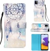 Voor Samsung Galaxy A22 5G (US) 3D Schilderen Horizontale Flip Leren Case met Houder & Kaartsleuf & Portemonnee & Lanyard (Fantasie Windgong)