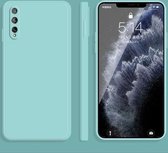 Voor Huawei Enjoy 10s Effen Kleur Imitatie Vloeibare Siliconen Rechte Rand Valbestendige Volledige Dekking Beschermhoes (Hemelsblauw)