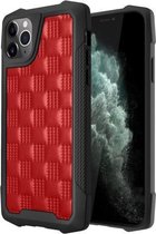 3D reliëf PU + pc + TPU skidproof schokbestendig hoesje voor iPhone 11 Pro Max (rood)