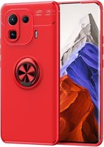 Voor Geschikt voor Xiaomi Mi 11 Pro metalen ringhouder 360 graden roterende TPU-hoes (rood + rood)