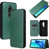 Voor Blackview BV6300 Pro Carbon Fiber Texture Magnetische Horizontale Flip TPU + PC + PU Leather Case met Card Slot (Groen)