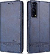 Voor vivo iQOO Z3 AZNS Magnetische Kalf Textuur Horizontale Flip Leren Case met Kaartsleuven & Houder & Portemonnee (Donkerblauw)