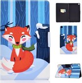 Voor Samsung Galaxy Tab A7 Lite 8.7 (2021) T220 / T225 Spanning Textuur Gekleurde tekening Horizontale flip lederen tas, met houder en kaartsleuven (Red Fox)