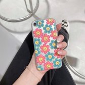 Nauwkeurig gat transparant TPU beschermhoes voor iPhone 8 Plus / 7 Plus (zonnebloem)