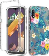 Voor LG K22 2 in 1 hoog transparant geverfd schokbestendig PC + TPU beschermhoes (bananenblad)