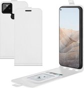 Voor Google Pixel 5A R64 Textuur Enkele Verticale Flip Lederen Beschermhoes met Kaartsleuven & Fotolijst (Wit)