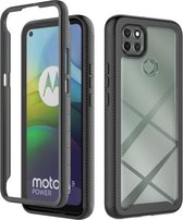 Motorola Moto G9 Power (2021) Starry Sky Solid Color-serie schokbestendige pc + TPU-hoes met PET-folie (zwart)