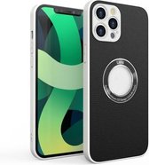 PU + PC + TPU mobiele telefoon beschermhoes voor iPhone 12 Pro Max (zwart)