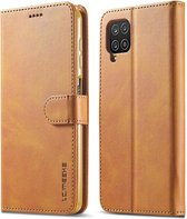 Luxe Book Case - Samsung Galaxy A12 Hoesje - Bruin