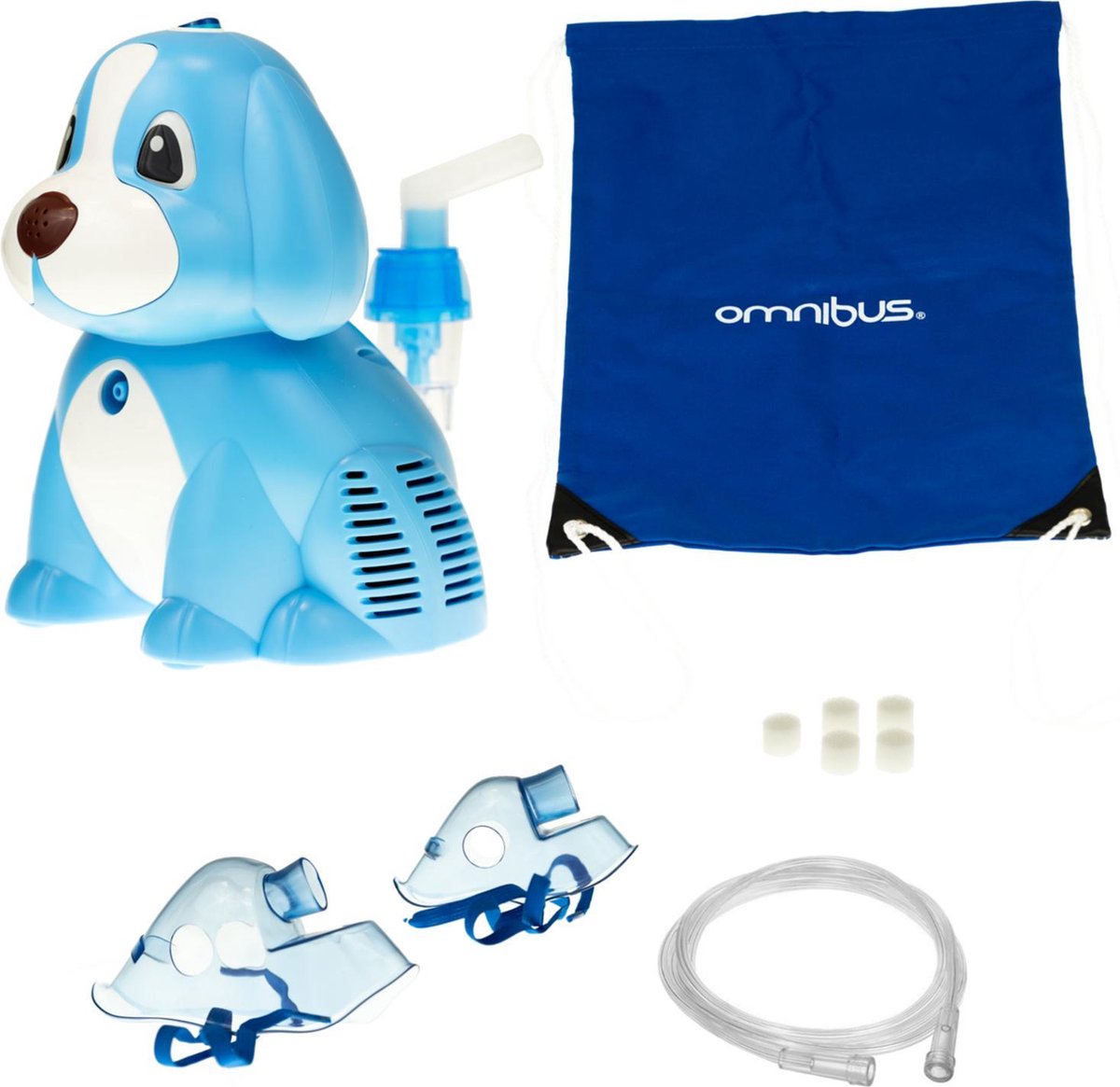 OMNIBUS Puppy Elektrische Inhalator Set Voor Kinderen En Volwassenen Vernevelaar Inademingsmasker Voor Volwassenen En Kinderen (Blauw)