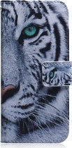 Huawei P Smart (2020) Hoesje - Mobigear - Design Serie - Kunstlederen Bookcase - Tiger - Hoesje Geschikt Voor Huawei P Smart (2020)