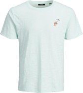 Jack & Jones T-shirt Jprblabeach Ss Tee Embroidery 12187874 Bleached Aqua Mannen Maat - L