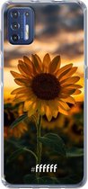 6F hoesje - geschikt voor Motorola Moto G9 Plus -  Transparant TPU Case - Sunset Sunflower #ffffff