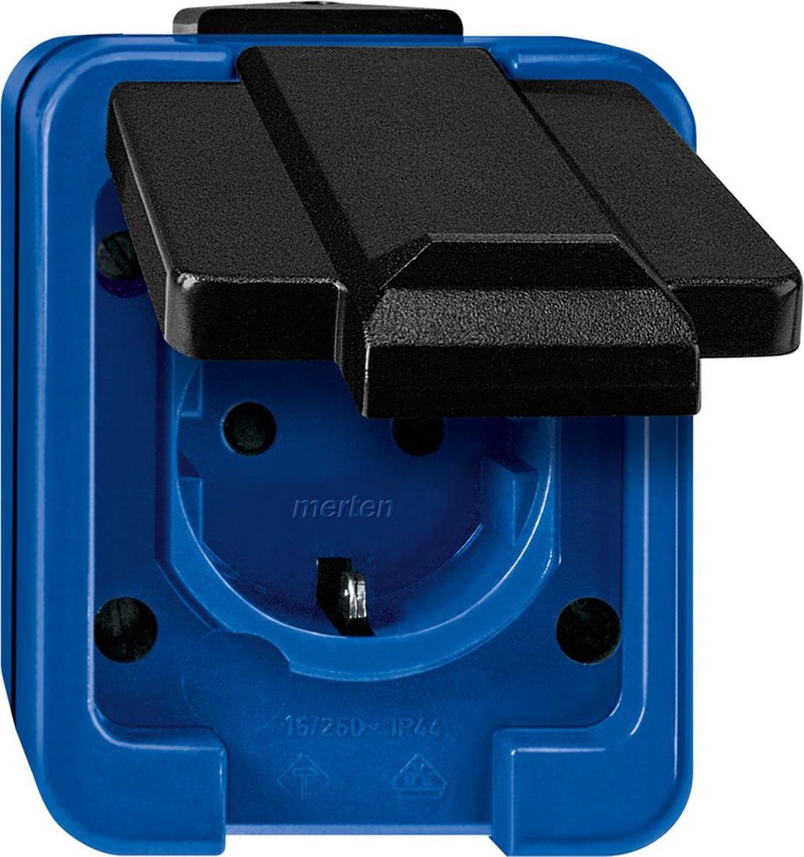 Stopcontact - Opbouw - Randaarde - 1V - Blauw - Slagvast - Schneider Electric - 279075