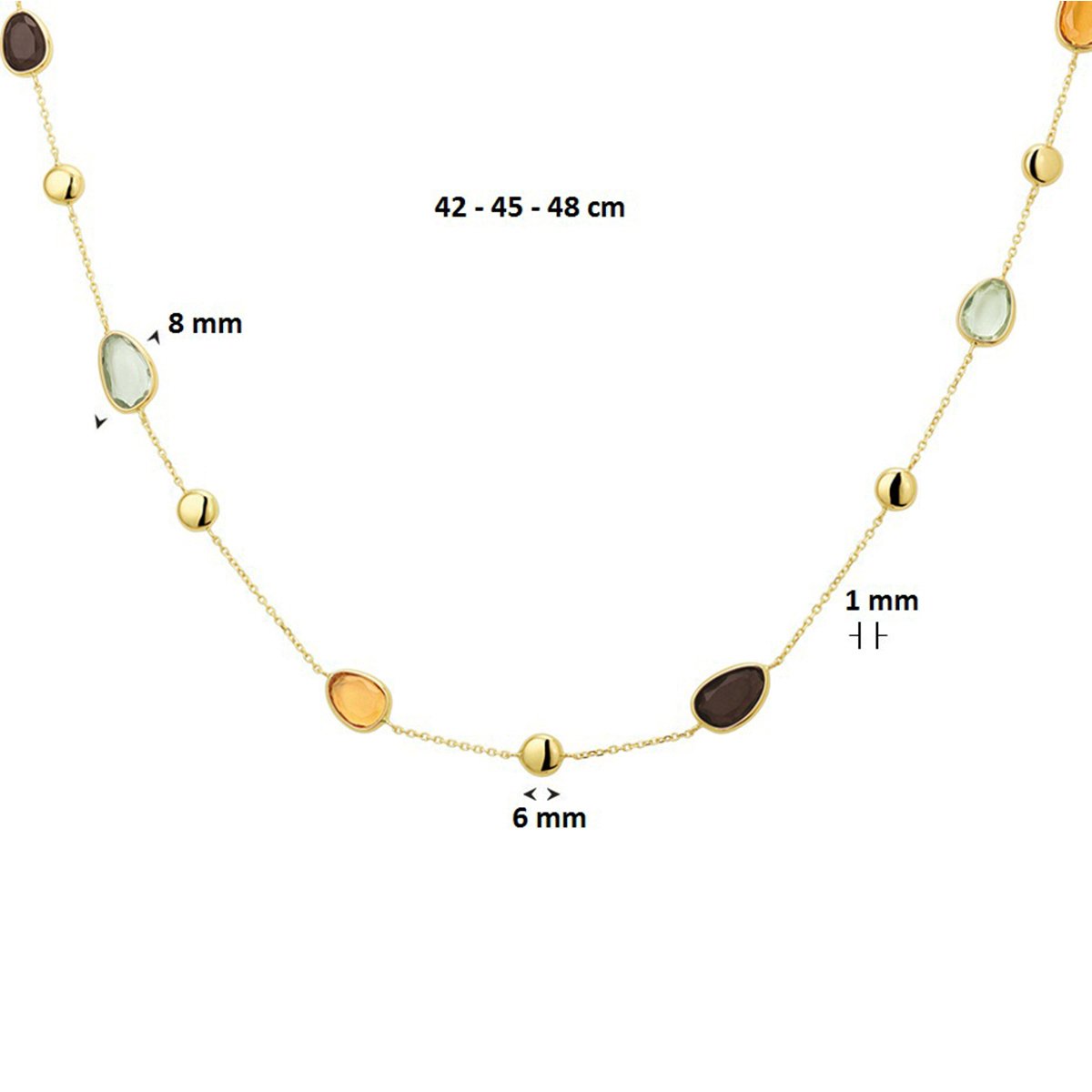 Collier Rookkwarts, Citrien En Amethist 42 – 45 - 48 Cm