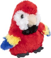Pluche kleine Papegaai rood knuffel van 13 cm - Kinderen speelgoed - Dieren knuffels cadeau - Tropische vogels