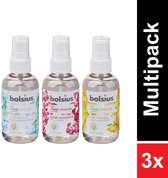 Bolsius Huisparfum Room Spray  – set van drie geuren – 3x 75ml – voordeelverpakking