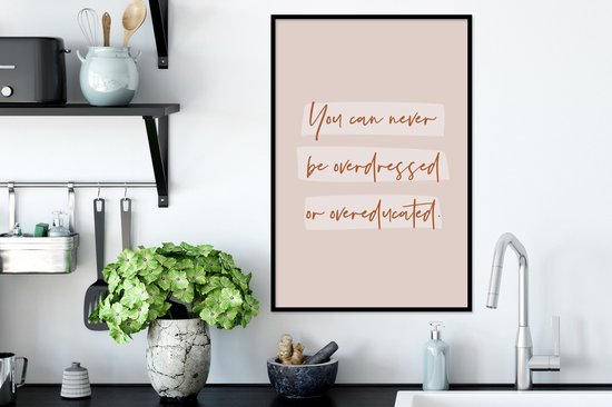 Cadre photo avec affiche - Citations - Étudiants - Apprendre - Étudier - 40x60 cm - Cadre pour affiche